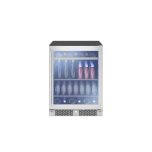 Zephyr 24 Inch ADA Single Zone Beverage Cooler 5.11 cu ft. 40 dBA Stainless Steel Glass Door Reversible PRB24C01AG-ADA