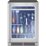 Zephyr PRESRV 24 Inch Single Zone Professional-Style Beverage Cooler with 5.6 Cu. Ft.  Stainless Steel Glass Door PRPB24C01AG