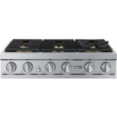 Dacor Transitional 36 Inch Gas Smart Rangetop with 6 Sealed Burners DTT36T960GS (Open Box)
