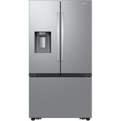 Samsung RF27CG5400SR 36 Inch Stainless Steel Counter Depth Smart 3-Door French French Door Refrigerator with 26 cu.ft. Total Capacity, Slide-in Shelf, Metal Cooling, Four Ice Types, Dual Auto Ice Maker, Wi-Fi Enabled, Sabbath Mode, Star-K Certified