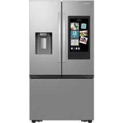 Samsung RF27CG5900SRAA 36 Inch Counter Depth Stainless Steel 3-Door French French Door Refrigerator with 25 cu.ft. Total Capacity, Family Hub™, Slide-in Shelf, Metal Cooling, Four Ice Types, Dual Auto Ice Maker, Wi-Fi Enabled, ADA Compliant 