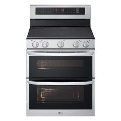 LG LDEL7324SE 30 Inch Double Electric Oven Range with 5 Radiant Heating Elements, 7.3 cu. ft. Total Capacity, ProBake Convection, Air Fry, Delay Bake, EasyClean, SmoothTouch® Glass Controls, UltraHeat Power Element, and ENERGY STAR® Certified