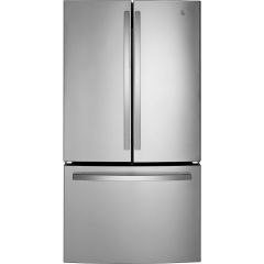 Ge Profile PWE23KYNFS 36 Inch Stainless Steel Counter Depth French Door Refrigerator with 23.1 Cu. Ft. Capacity, TwinChill™, Turbo Cool/Freeze, Temperature Controlled Drawer, Quick Space Shelf, Enhanced Shabbos Mode Capable, Internal Water Dispenser, 