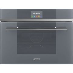 Smeg Linea Design SFU4104VCS 24 Inch Built-In Combination Steam Electric Oven with 1.77 Cu. Ft. Capacity, True European Convection, Convection Bottom, Vapor Clean 14 Cooking Modes, 50 Automatic Programs, and Sabbath Mode (Open Box)