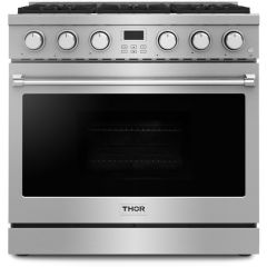 Thor Kitchen 36 Inch Freestanding Gas Range 6 Burners 18,000 BTU 6 cu ft Oven LED Display - Natural Gas