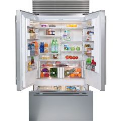 Sub-Zero 42 Inch Built-in French Door Refrigerator with 24.2 cu. ft. CapacityDual Refrigeration, Air Purification, Ice Maker/Max Ice Feature, Sabbath Mode and, Star-K Certified: Stainless Steel with Pro Handles BI-42UFD/S/PH (Open Box) 