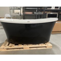 Hydro Systems  Breanne Studio 66 x 36 in. Freestanding Bathtub with Center Rear Drain in Custom Black and White DISPLAY MODEL