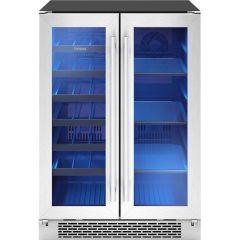 Zephyr Brisas 24 Inch French Door Under Counter Wine and Refrigerator Beverage Cooler with 5.2 Cu. Ft. BWB24C32AG