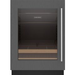 Sub-Zero Designer Series 24 Inch  Built-In Under Counter Smart Beverage Center with 5.5 cu. ft. Capacity, 2 Adjustable Glass, Upright Beverage Shelf, Door Alarm, Star-K Energy Star Left Hinge Stainless Steel Pro Handle DEU2450BG/L (Open Box)
