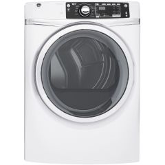GE 28 Inch Gas Dryer with 8.3 cu. ft. Capacity Steam & Sanitize White GFD48GSSKWW