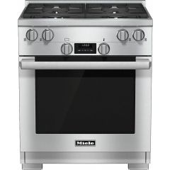 Miele 30 Inch Pro-Style Gas Range with 4 Sealed M Pro Dual Stacked Burners, 4.6 cu. ft. Twin Convection Fan Oven, TrueSimmer Burners, Self-Clean and 5 Operating Modes: Natural Gas HR1124-3GAGCTS