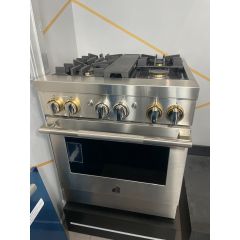 JennAir RISE JDRP430HL 30 Inch Dual Fuel Smart Range with 4 Sealed Burners, 4.1 cu. ft. Oven Capacity, Cinematic Lighting, Dual-Fan True Convection, Glide Racks, Temperature Probe, Smooth Close Door and Halo-Effect Knobs