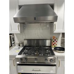 Hestan KRT365-LP 36 Inch Liquid Propane Rangetop 5 Sealed Burners Backlit Control Knobs Circuflame Power Burner with 36 Inch Wall Mount Hood Circuflor Ventilation System 600 CFM Blower KVC36