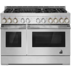 JennAir Rise 48 Inch Freestanding Professional Gas Smart Range with 6 Sealed Burners, Double Oven, 6.3 Cu. Ft JGRP648HL 