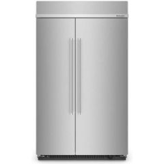 KitchenAid 48 Inch Built-in Side by Side Refrigerator with 30 cu. ft. Stainless Steel w/ Ice Maker KBSN708MPS