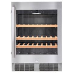 Liebherr WU-4500 24 Inch Undercounter Wine Cooler with 46 Bottle Capacity, 4 Beech Wood Shelving, Reversible Glass Door, LED Ceiling Light, Touch Control, Temperature Range +41°F to +68°F, Activated Charcoal Filter UV Protection Integrated Lock (Open Box)