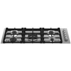 Bertazzoni Master Series MAST365QXE 36 Inch Gas Cooktop with 5 Sealed Burners, Continuous Cast Iron Grates, Power Burner, Rapid Burner, 2 Medium Burner, Simmer Burner, Fail-Safe Thermocouple Technology, Solid Metal Knobs, and CGA/CSA Certified (Open Box)