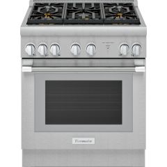Thermador Pro Harmony Professional 30 Inch Freestanding Dual Fuel Range with 4.4 cu. ft. Oven Capacity, Continuous Grates, Self-Clean Mode, and Sabbath Mode: 5 Star® Burners PRD305WHU