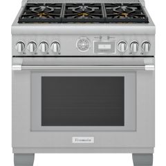 Thermador Pro Grand Professional Series 36 Inch Freestanding Dual Fuel Smart Range with 6 Sealed Burners, 5.7 cu. ft. Oven Capacity, True Convection Oven, Self-Clean Mode, and Sabbath Mode PRD366WGU