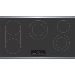 Bosch 800 Series 36 Inch Electric Cooktop with 5 Elements, Ceramic Glass Surface NET8669SUC 