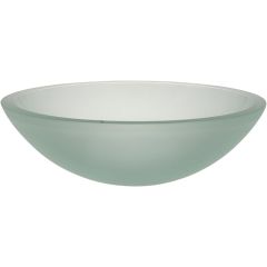 Decolav 1019T-FNG Translucence Tempered Glass Vessel Sink, Frosted Natural Glass