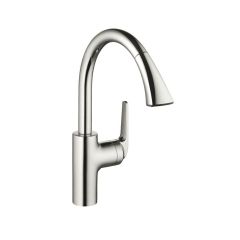KWC Domo Single Lever Kitchen Faucet Pull-Down Sprayer in Chrome 10.061.004.000