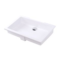 Lacava Under-Counter Bathroom Sink 23.5"X15 w Overflow Glossy White H262UN-001G