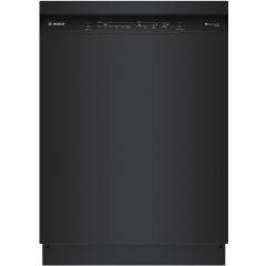 Bosch 100 Series 24 Inch Full Console Built-In Smart Dishwasher with 14 Place Setting Capacity, 8 Wash Cycles, 48 dBA, PrecisionWash, and PureDry Black SHE4AEM6N