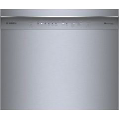 Bosch 300 Series 24 Inch Full Console Built-In Smart Dishwasher with 16 Place Setting Capacity, 8 Wash Cycles, Standard 3rd Rack, 46 dBA, and PrecisionWash: Stainless Steel SHE53C85N
