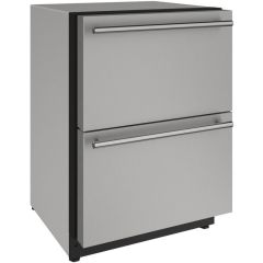 U-Line 24 Inch Under-Counter Refrigerator Drawers with 4.9 Cu. Ft. 2224DWRS-00A