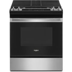 Whirlpool WEG515S0LS 30 Inch Slide-In Gas Range with 4 Sealed Burners, 5.0 cu. ft. Capacity, SpeedHeat™ Burners, Frozen Bake™, Sabbath Mode, Self-Clean, and ADA Compliant: Stainless Steel