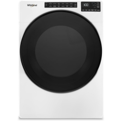 Whirlpool 27 Inch Gas Dryer with 7.4 cu. ft. Capacity, Advanced Moisture Sensing, Wrinkle Shield White WGD5605MW