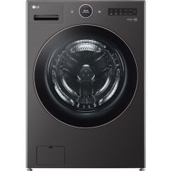 LG 27 Inch Front Load Smart Washer with 5.0 Cu. Ft. Capacity, TurboWash™ 360°, Dial-A Cycle™, Wi-Fi Smart Pairing Black Stainless WM6500HBA