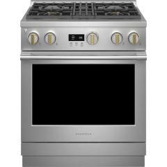 Monogram 30 Inch Slide-In Professional Dual Fuel Smart Range with 4 Sealed Burners, 5.3 cu ft Oven, Continuous Grates, Steam Clean, Chef Connect, No-Preheat Air Fry, Reversible Wok Grates,  Temperature Probe, ADA Compliant ZDP304NTSS