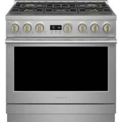 Monogram 36 Inch Freestanding Professional Dual Fuel Smart Range with 6 Sealed Burners, 5.75 cu. ft. Oven, Wi-Fi, Continuous Grates, Steam-Clean Oven, LCD Display and ADA Compliant ZDP366NTSS