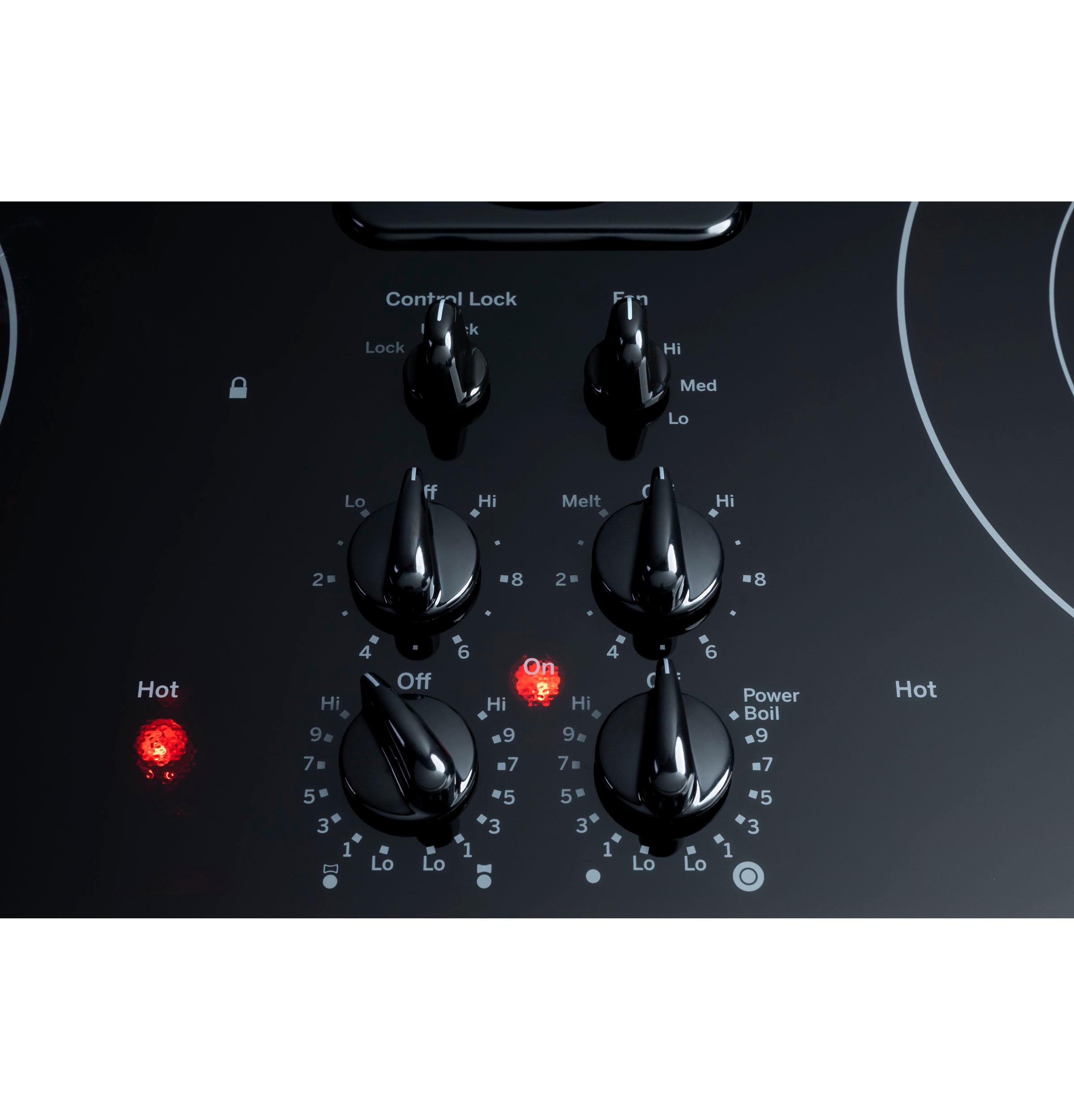 Cooktop "On" indicator light