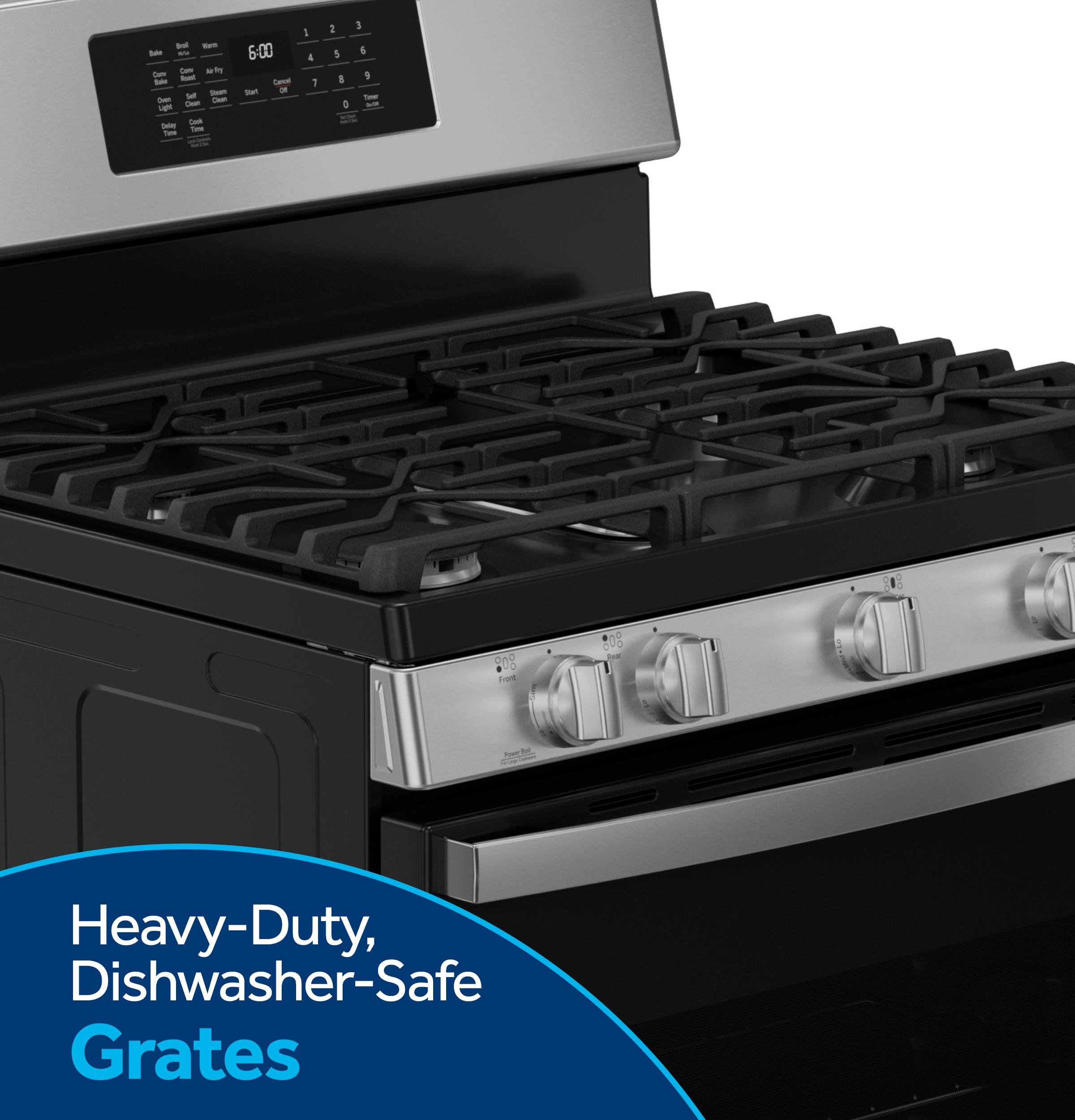 Heavy duty, dishwasher-safe grates