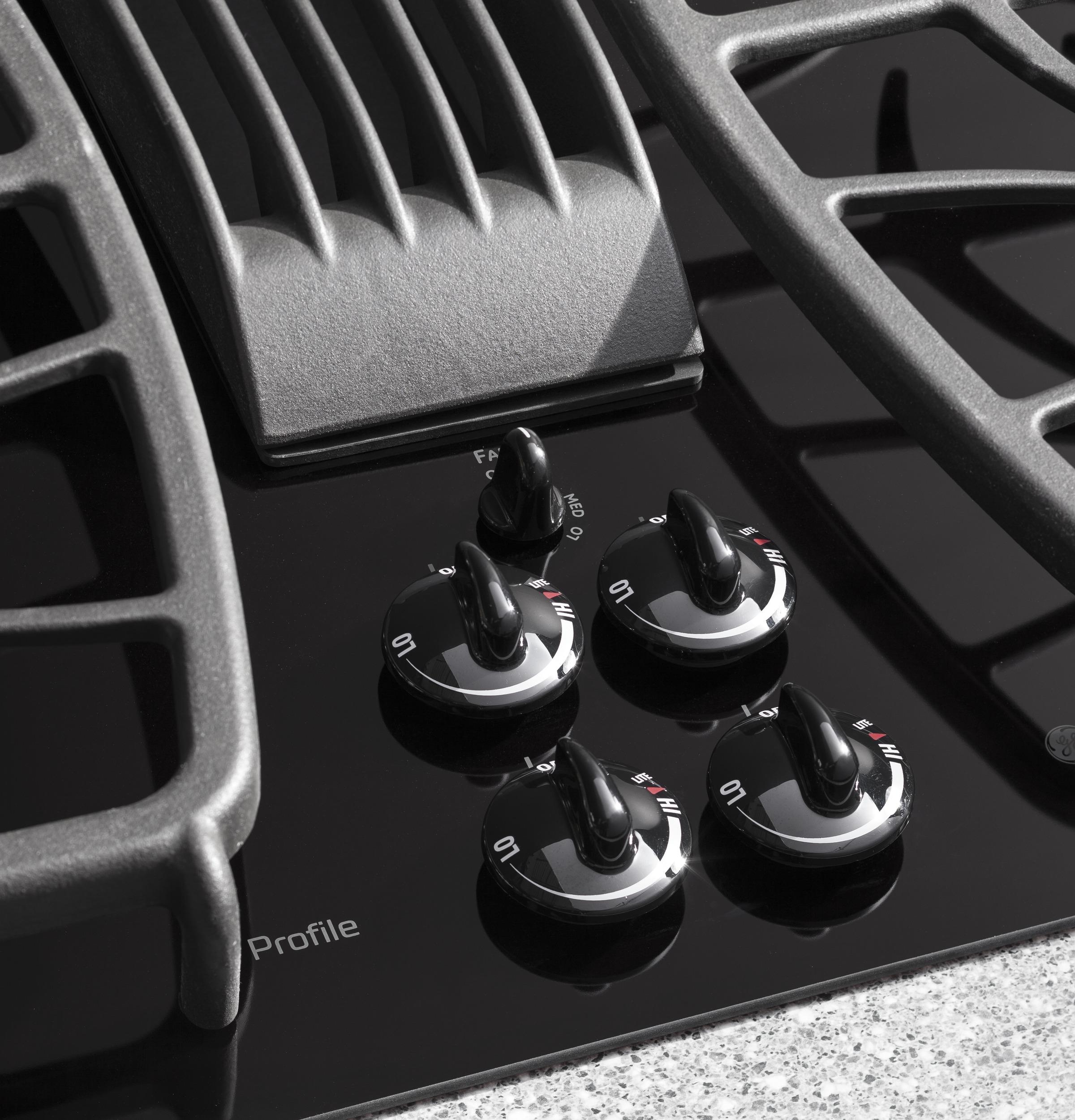 Knob controls with black glass surface