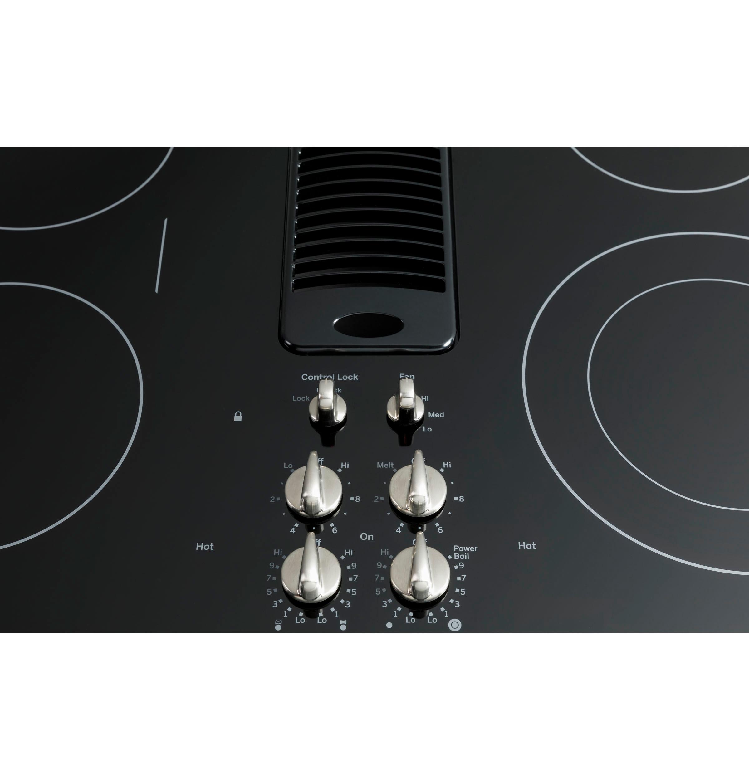 Knob controls with black glass surface